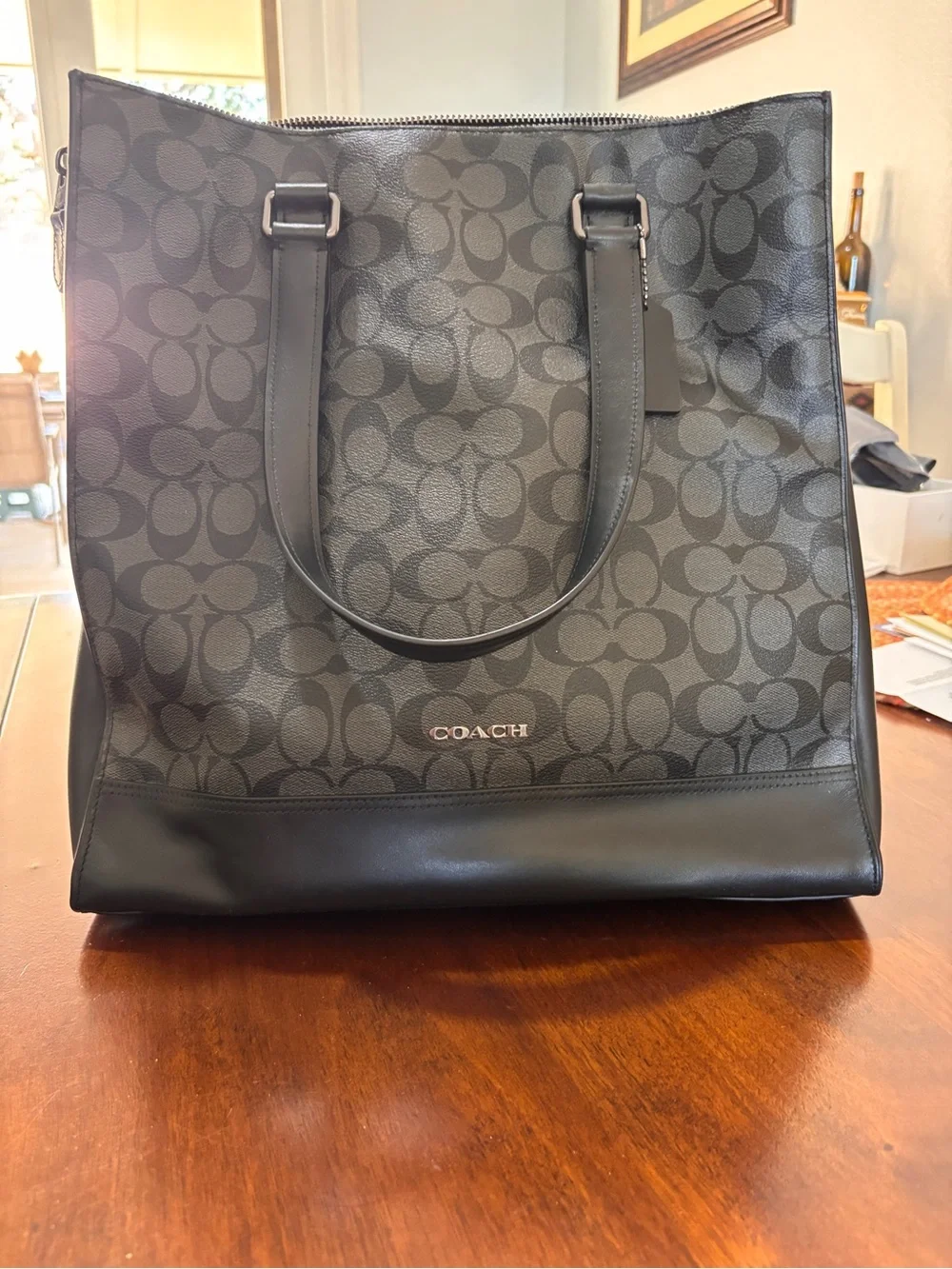 Coach Black/Charcoal Signature Tote